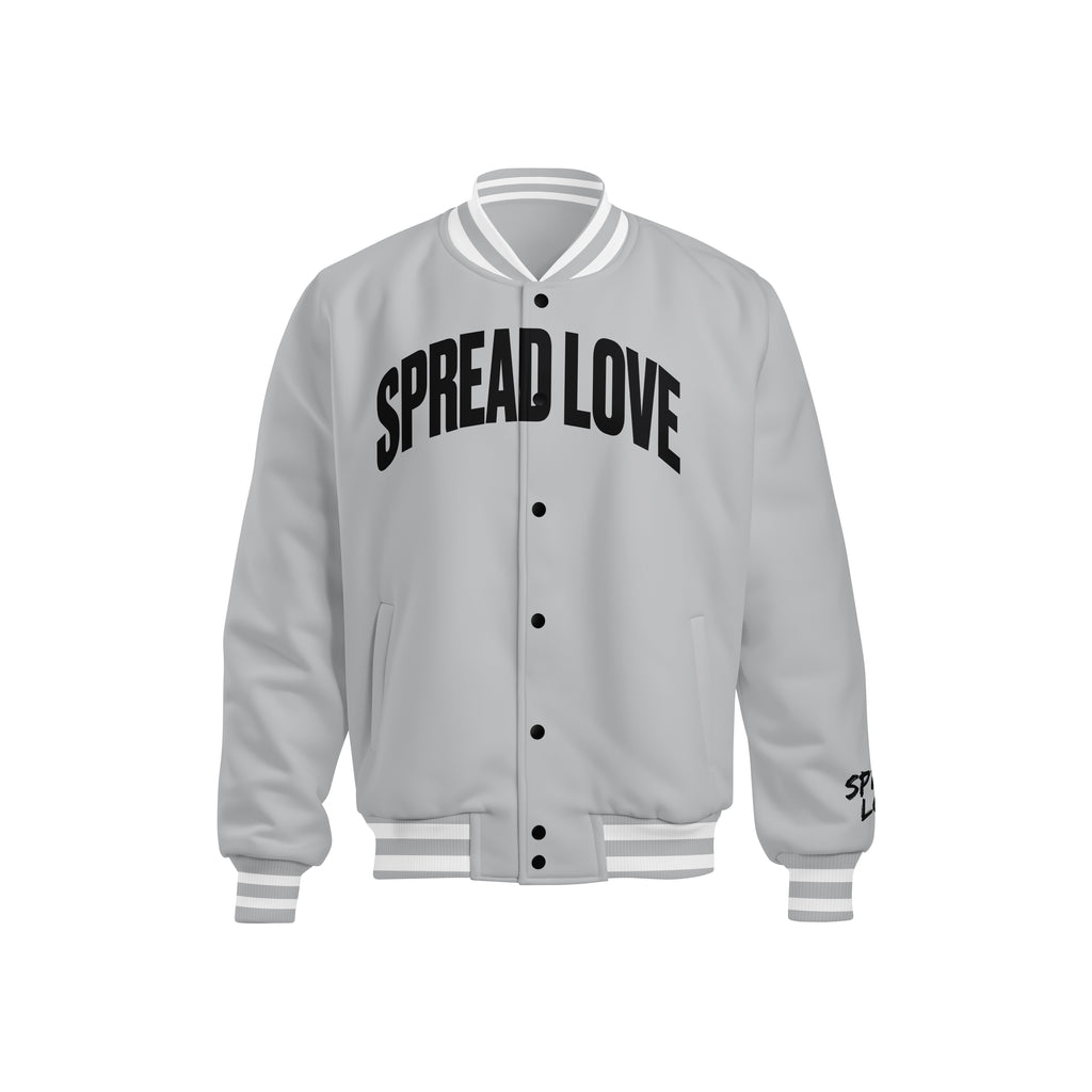 Spread Love™ Classic Bomber Jacket – “Peace & Love” Edition Silver (Pre-Order)
