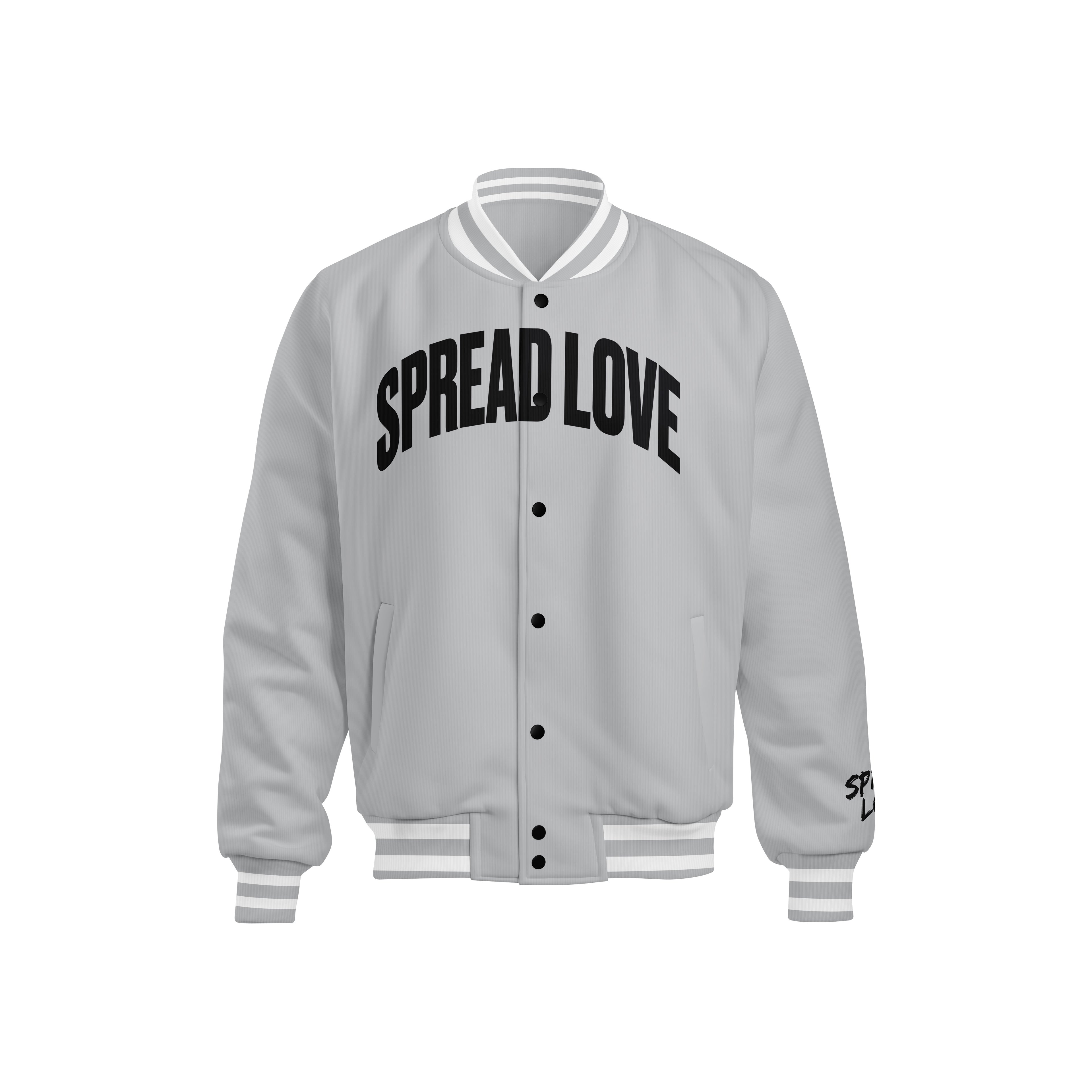 Spread Love™ Classic Bomber Jacket – “Peace & Love” Edition Silver (Pre-Order)