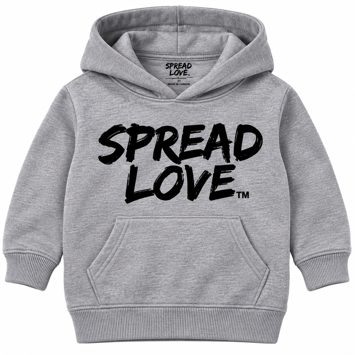 Spread Love Toddler Hoodie- Grey
