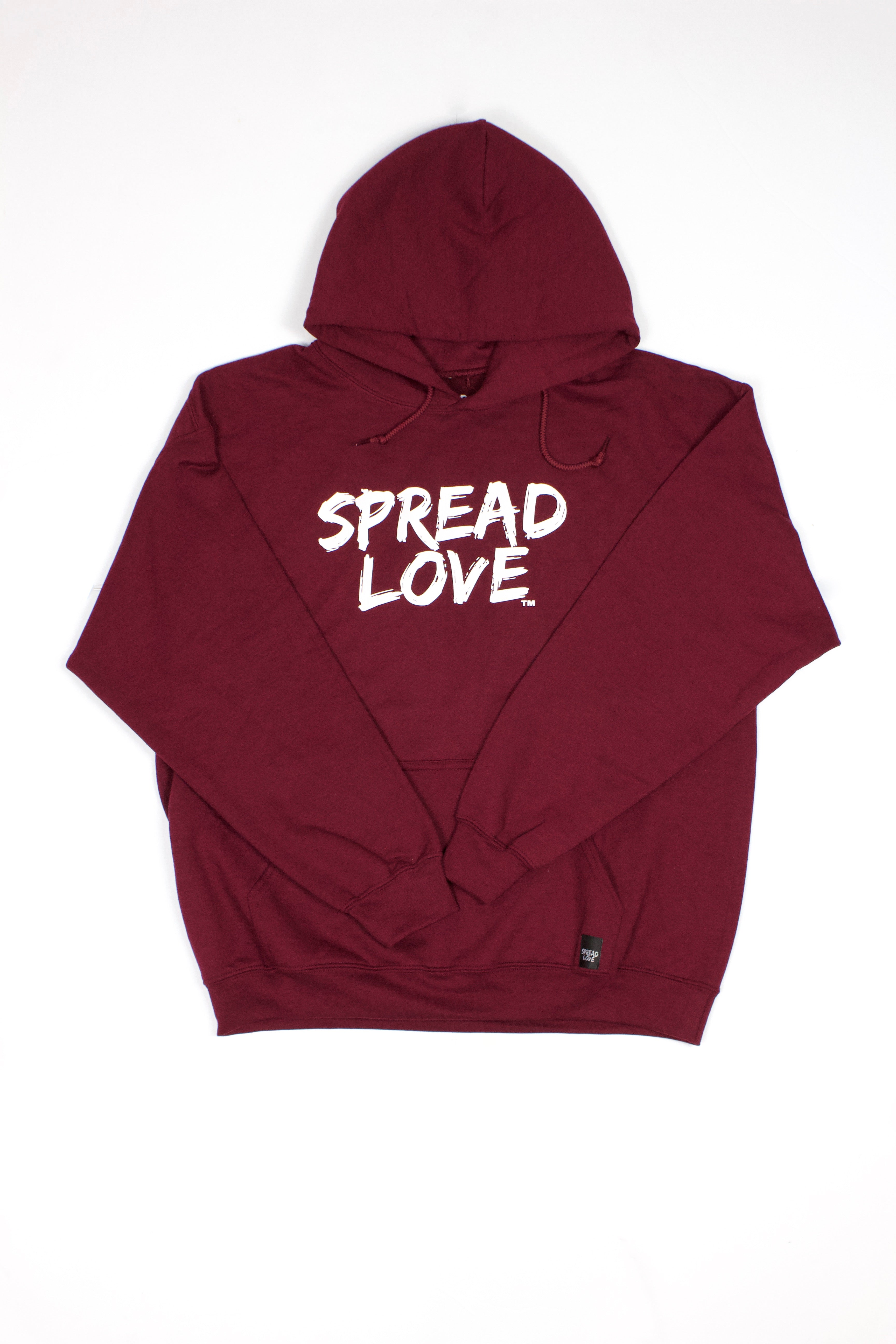 Spread Love Unisex Hoodie- Maroon