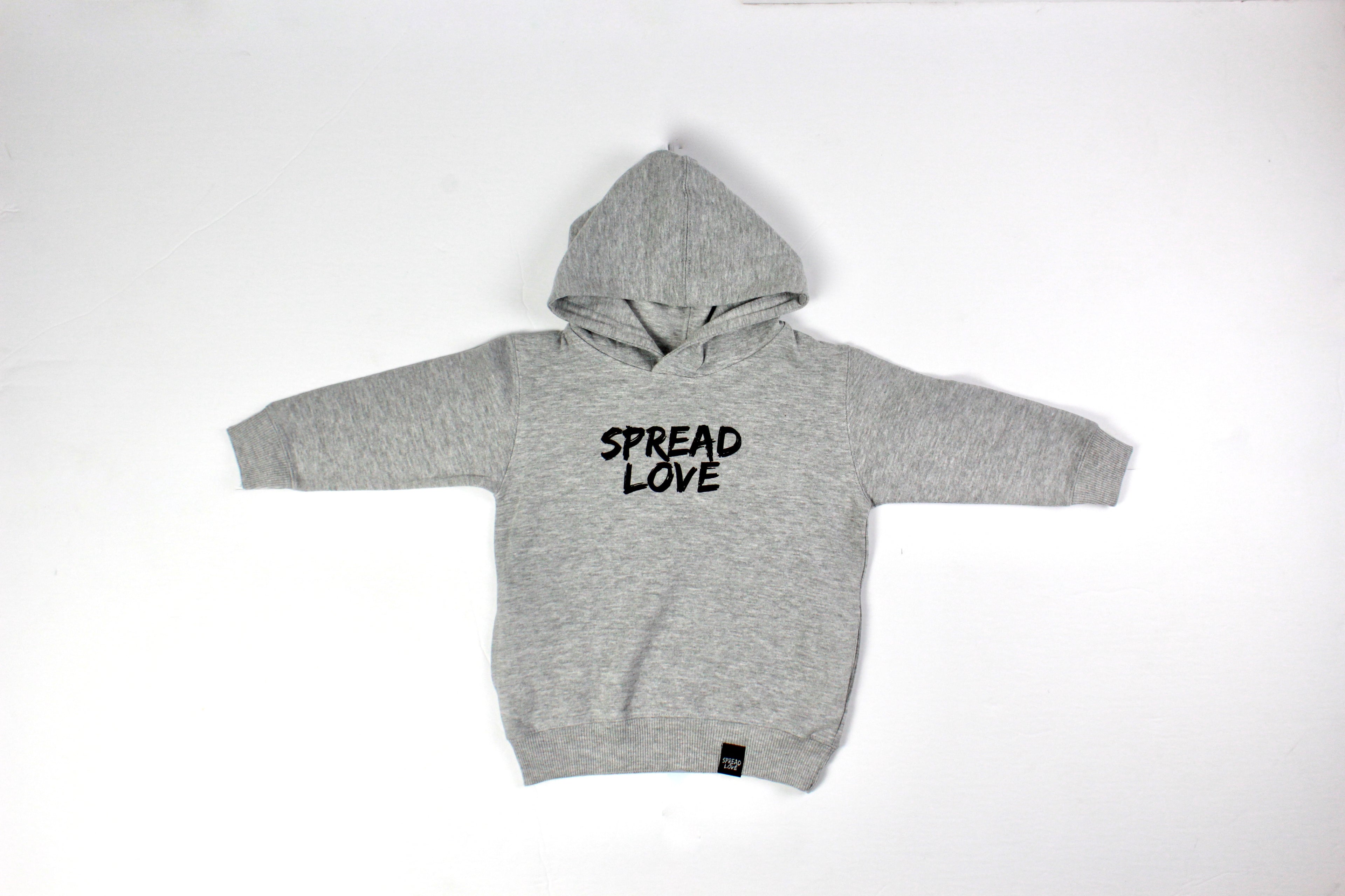 Spread Love Toddler Hoodie- Grey